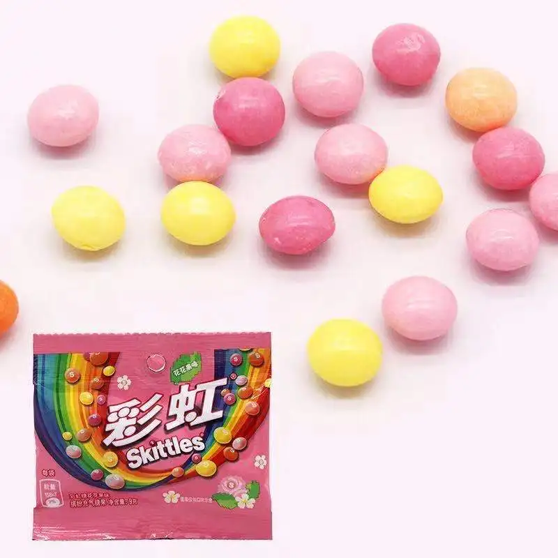 Hot sale rainbow candy 9g*bag original fruit flavor leisure children snack fruit jelly