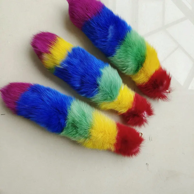 45 cm large plush fox tail for fashion show Wholesale natural  real  fox tails