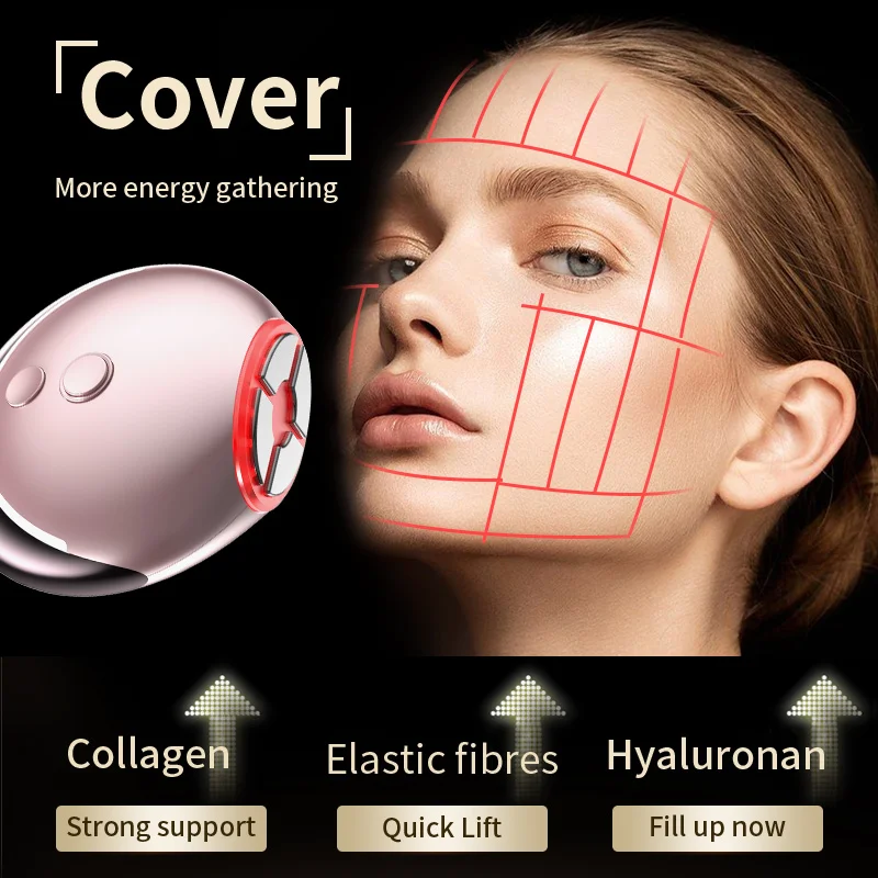 Home Use LED PDT Stamped Radio Frequency Skin Firming Face Tightening EMS RF Beauty Device