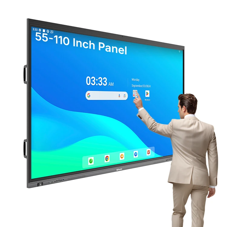 65 75 86 inch EDLA Classroom Fitting Electric Digital Interactive Smart White Board with Remote for Google