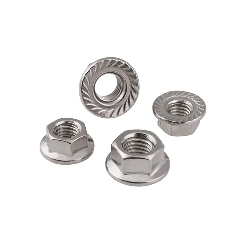 304 stainless steel outer hexagon flange female M4/M6/M14/M16 nut with washer screw nut