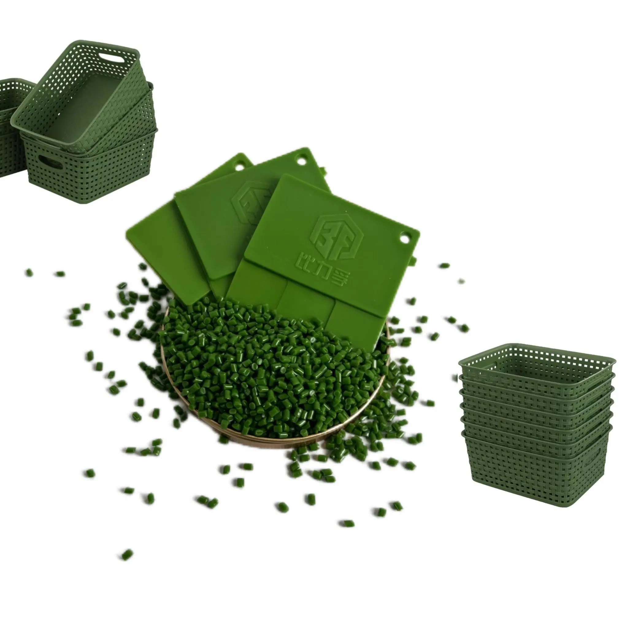 Belief Manufacturing 2% Addition Ratio Strong Tinting Strength Plastic Cosmetic Pack PE Green Masterbatch