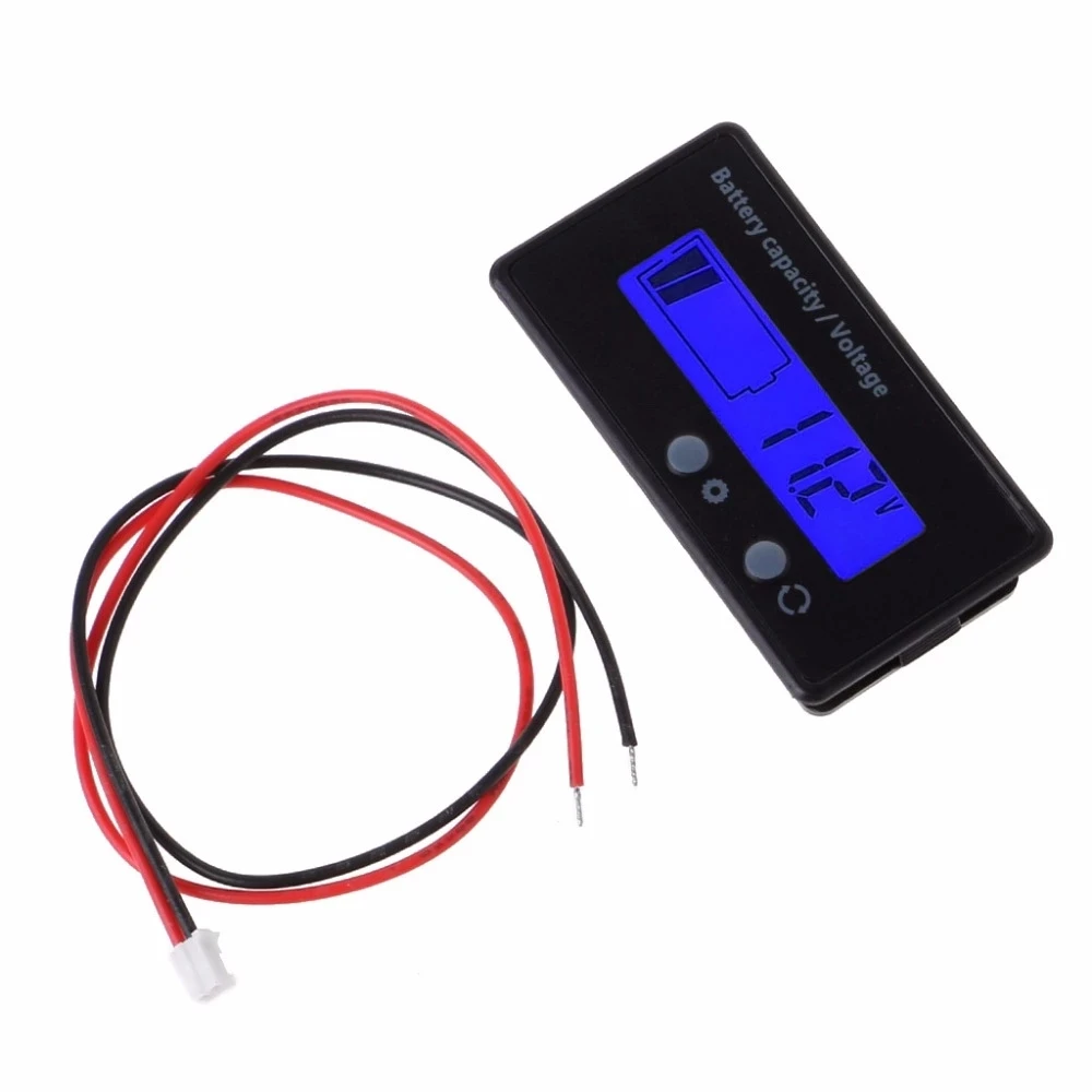 12V 24V 48V Battery Status LCD Digital Indicator Monitor Meter Gauge Blue