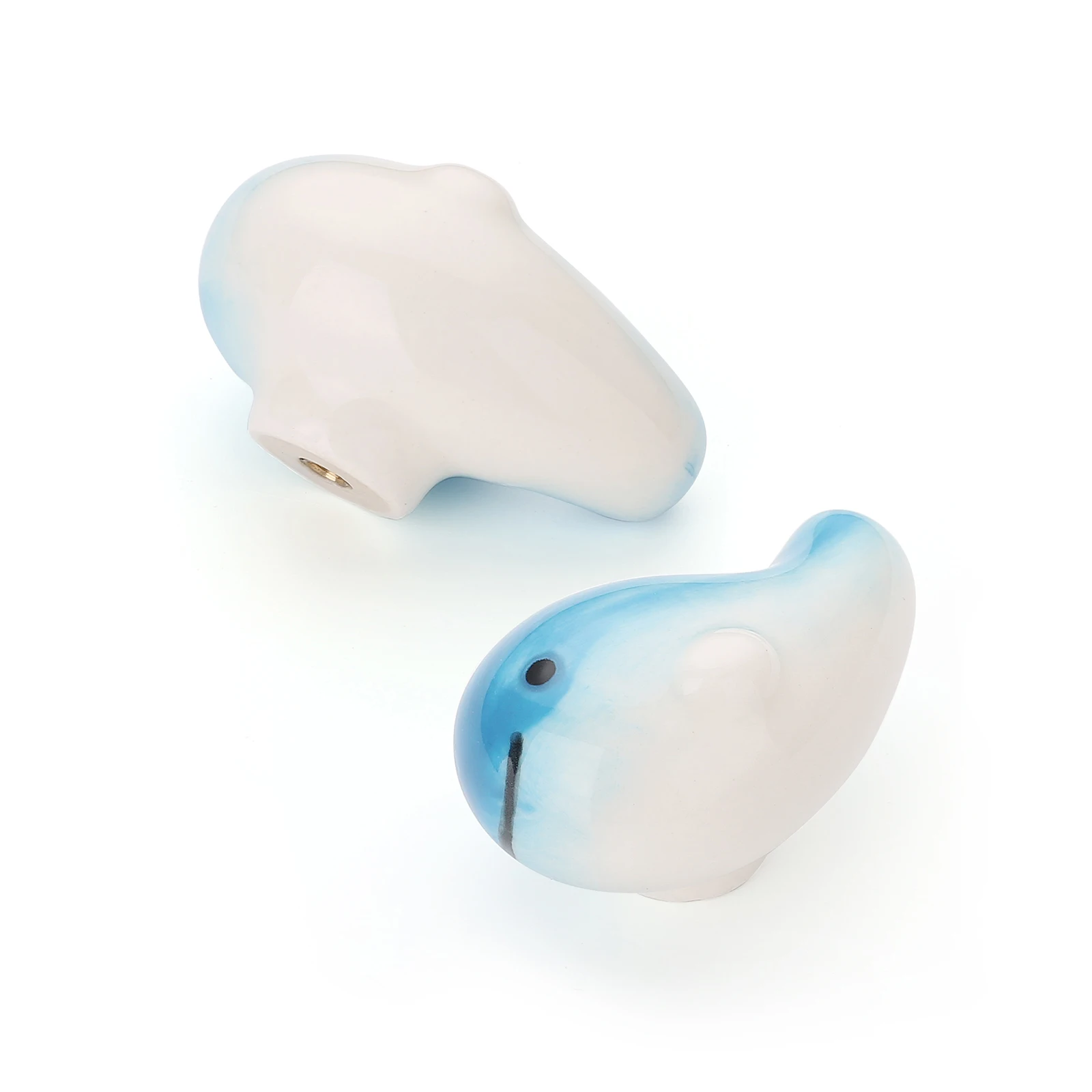 Hot Sale Children Cartoon Whale Shape Animals Ceramic Bedroom Knob 6303