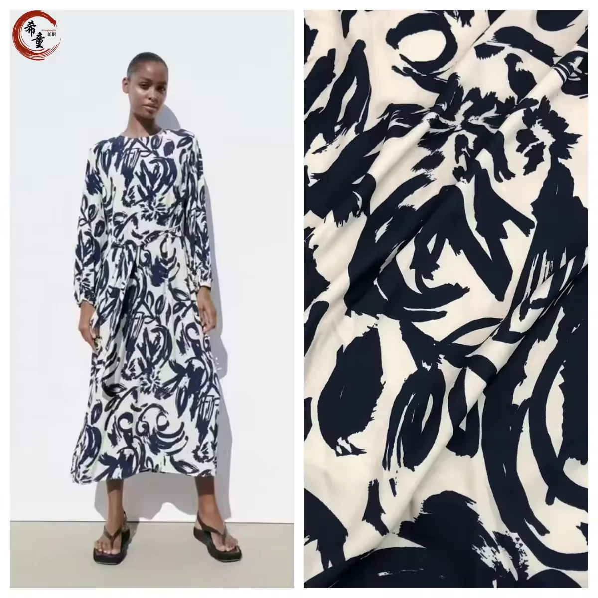 High-end  best quality soft hand feeling polyester floral printed   satin Cavalry incline fabric for dress or shirts fabric