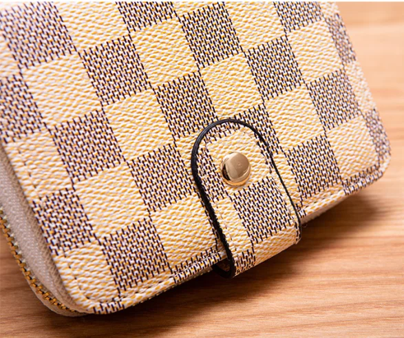  Женский модный роскошный мини-кошелек брендовый клетчатый узор кошелек из искусственной кожи чехол для удостоверения