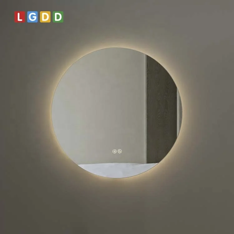 IP44 Waterproof backlit intelligent LED mirror Round decoration touch screen bathroom mirror LED mirror