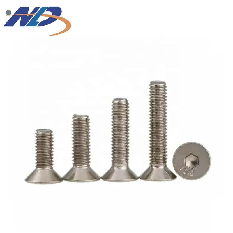 NLD Manufacturers 201304 Stainless Steel Din7991 Hex Socket Flat Head Cap Screw  Flat Head Hexagon Bolts