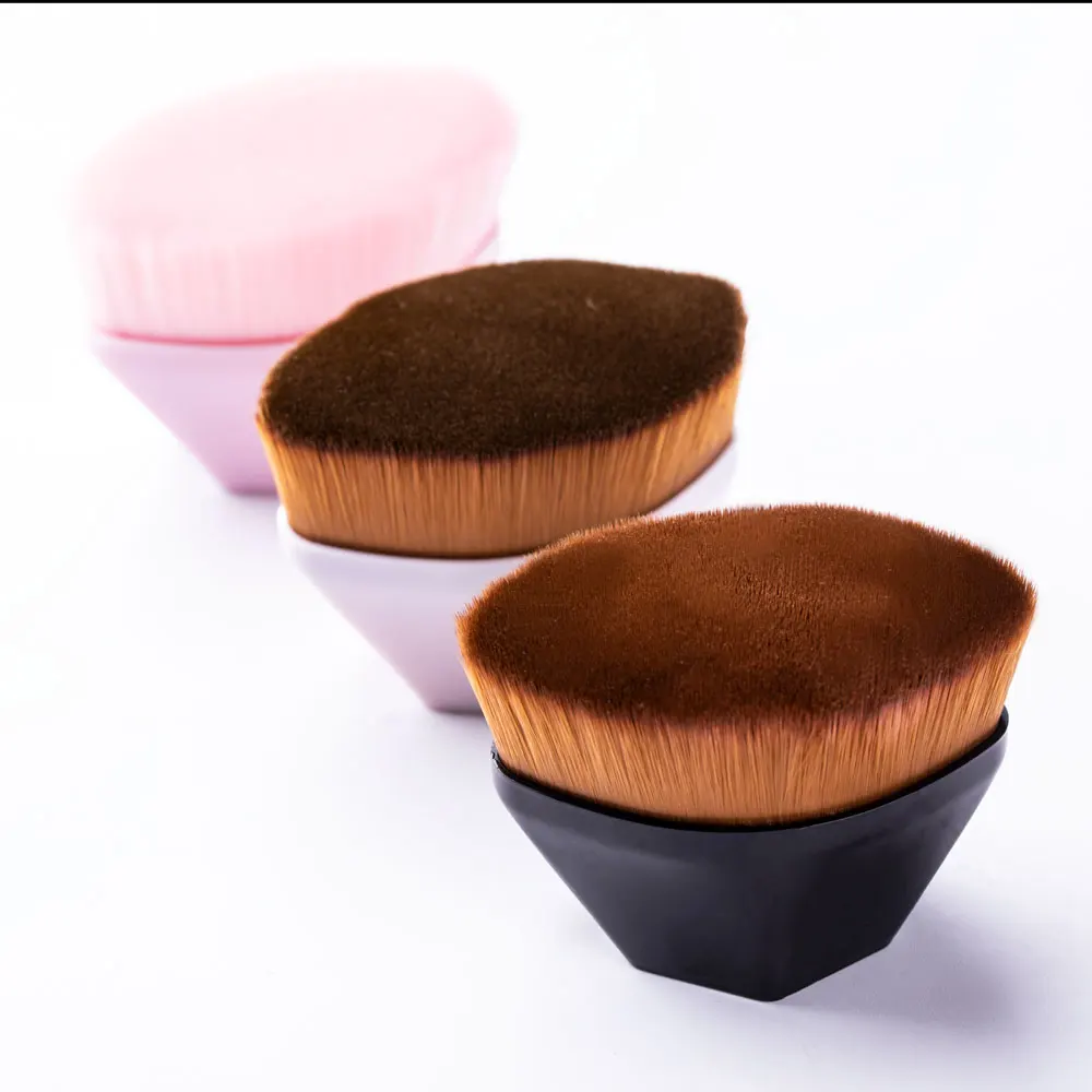 LOW MOQ Amazon Flat Top Vegan Single Foundation Make Up Brush Powder Synthetic Cosmetic Brush No.55 Kabuki Makeup Brush