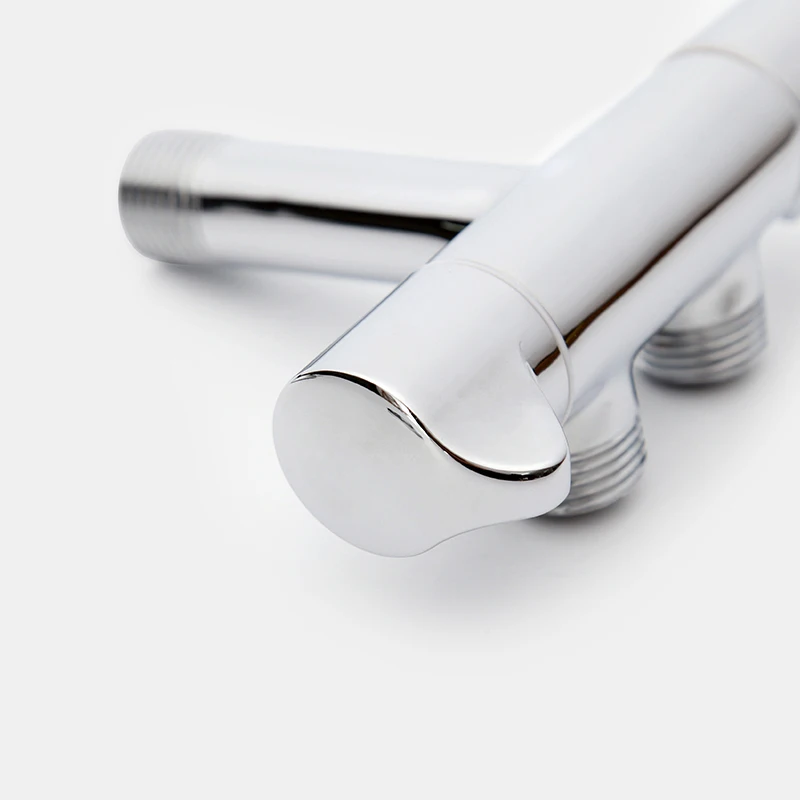 High quality chrome plated Brass luxury bathroom faucet two way double-handle angle valve