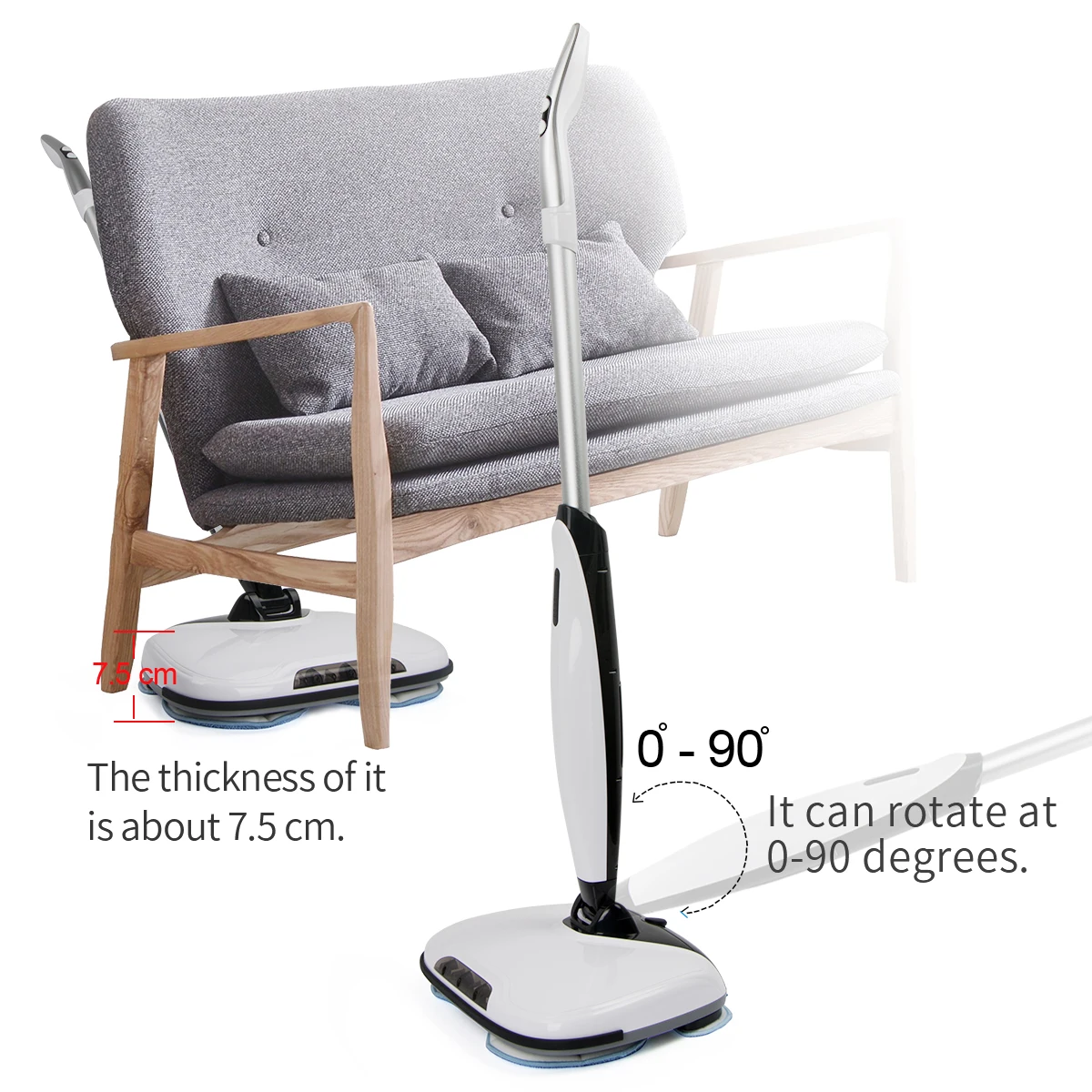 wireless electric mop with rechargeable battery,electric floor mop Automatic rotary Polisher for Hard Wood,Tile,Vinyl,Marble