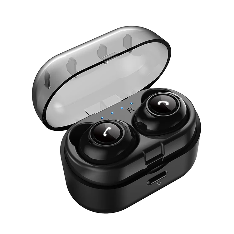 Custom logo twins wireless headphones with charging case