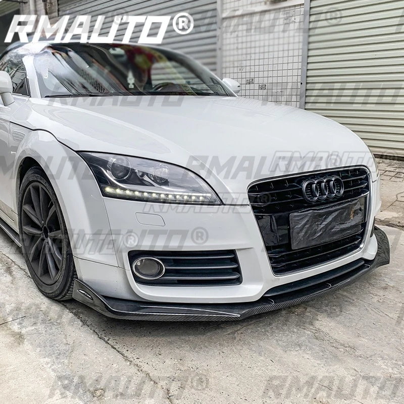 RMAUTO Carbon Fiber Car Front Bumper Splitter Lip Body Kit Spoiler Diffuser Protector Exterior Parts For Audi TT RS 2004-2019
