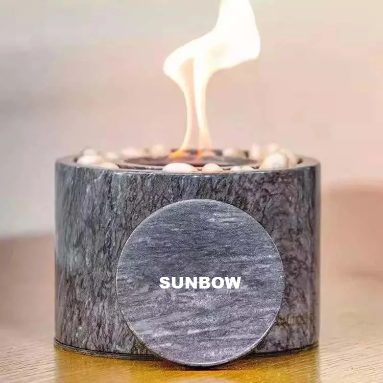 SUNBOW Original Marble Portable Fireplace Clean Burning Tabletop Fire Pit Bowl Indoor Outdoor Table Top Mini Ethanol Fire Pit