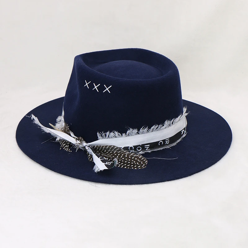 Мужская шляпа-федора роскошная шерстяная фетровая шляпа новый популярный классический дизайн 100% для взрослых оптовая продажа