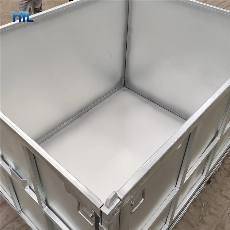 Heavy duty customized 1500kg loading chemical storage stackable galvanized mild steel pallet box