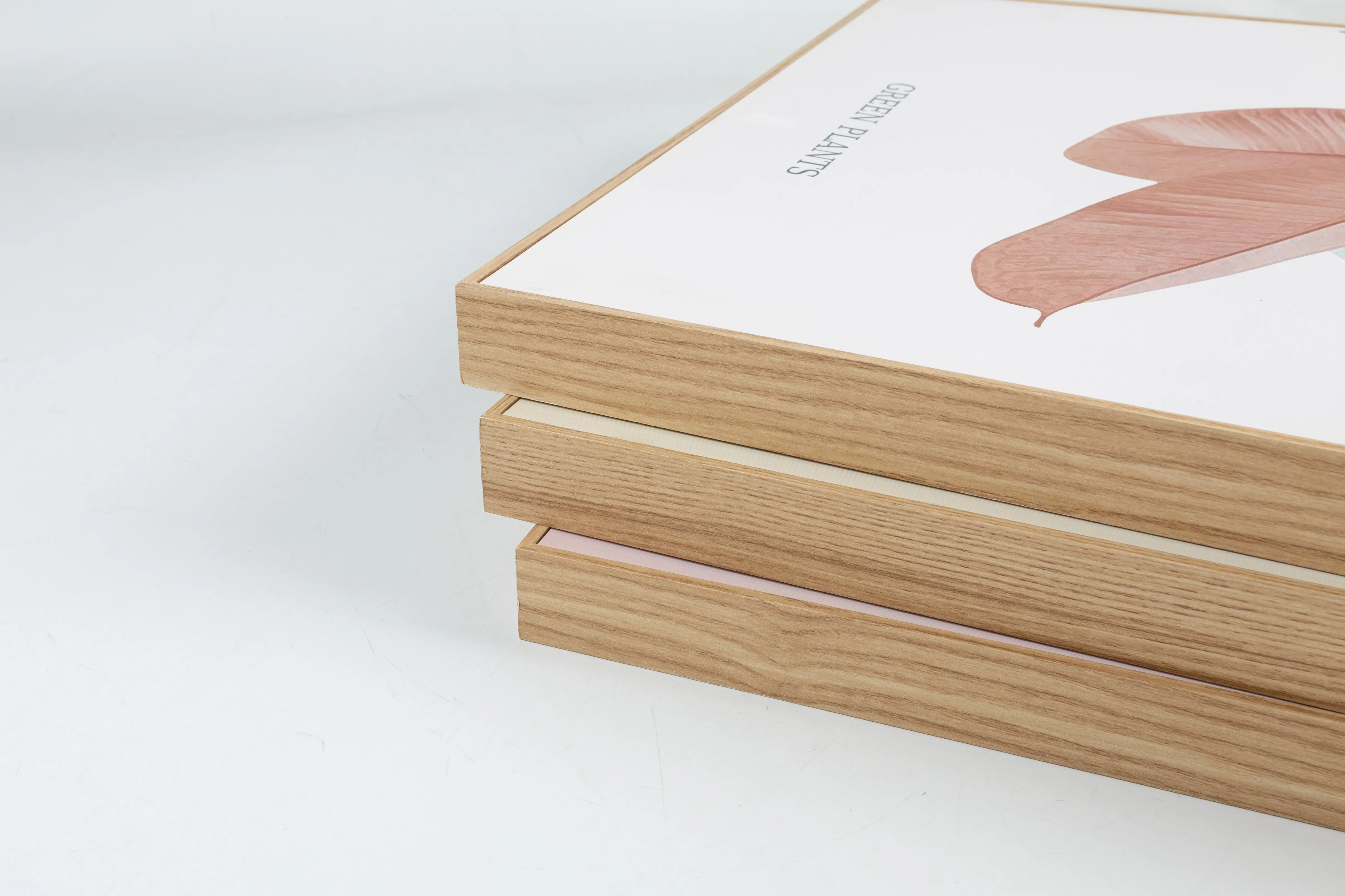 Best sales Hand painted modern design green plant leaves wall art frame painting abstract painting