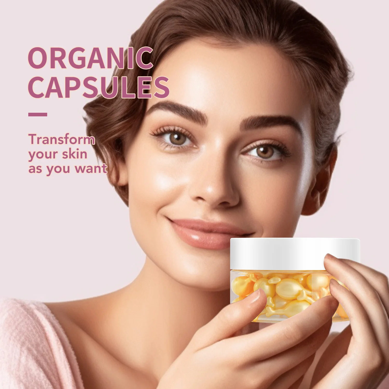 Vitamin E Face Capsules Serum Moisturizing Hydrating Lightening Anti Wrinkle Smoothing Firming Retinol Facial Serum Capsule Oil