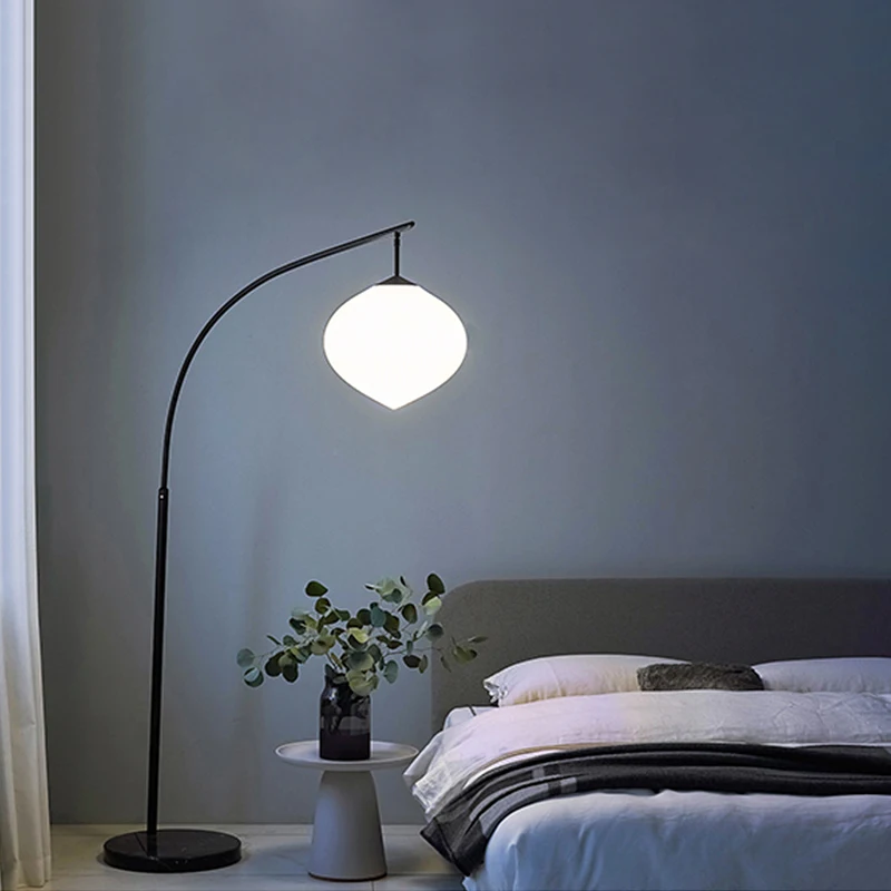 Nordic Modern Minimalist Light Luxury French Villa Living Room Bedroom Study Glass Lily Of The Valley Fishing Floor Lamp