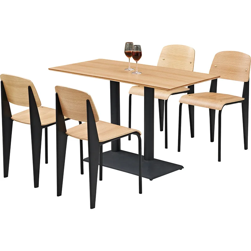 Nordic simple fast food coffee pizza shop canteen restaurant dining chair and table furniture