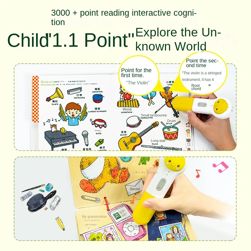 Chicken Ball Point Reading Pen 32G Early Childhood Education Learning Machine Cognitive Enlightenment 0-4 Years Old Arabic Gift