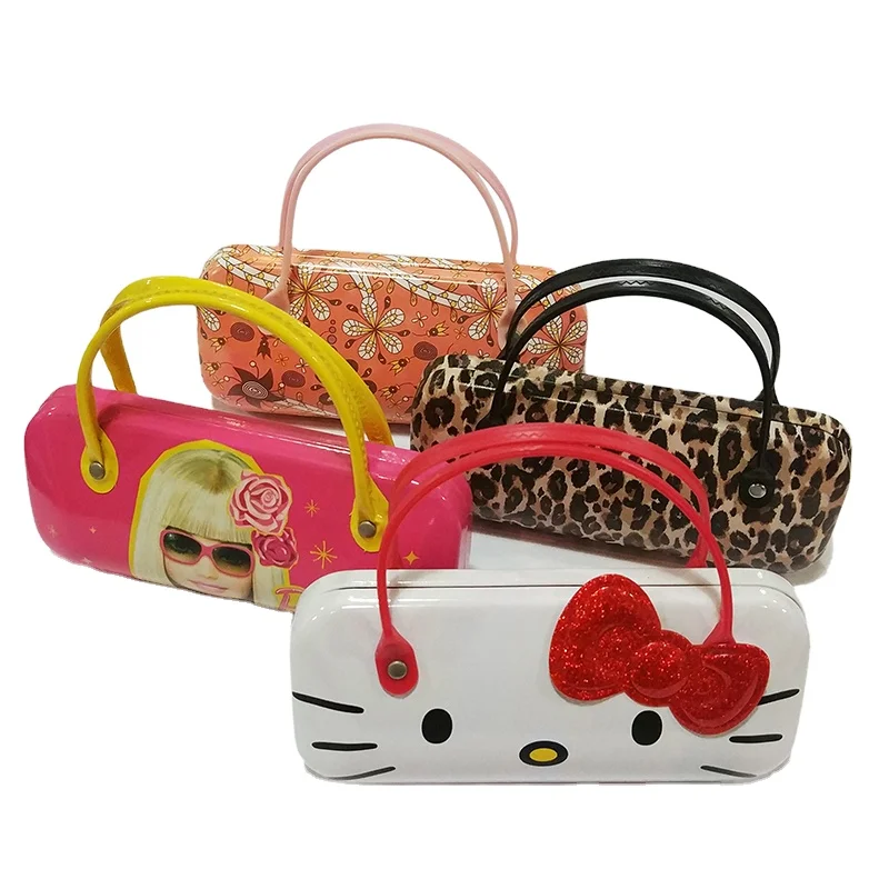 Children Optical Accessories Portable Eye Hard Cute Glasses Case With Handle