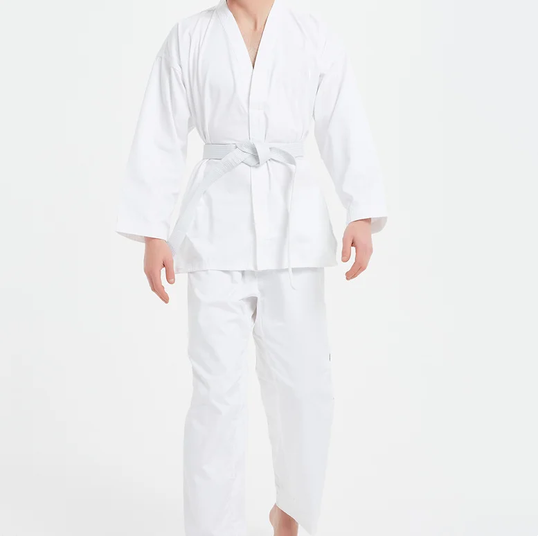 Professional V-neck Ribbed Taekwondo Customized Summer Uniforms Karate Clothes Martial Art Wears