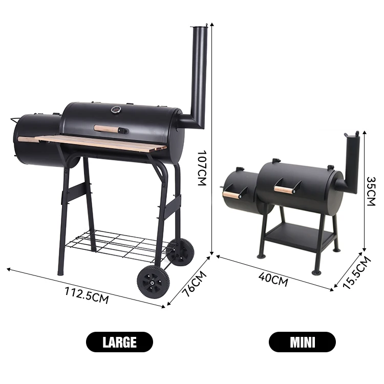 Portable Meat Fish Charcoal Burning Barbecue Durable Mini BBQ Grill Offset Smoker