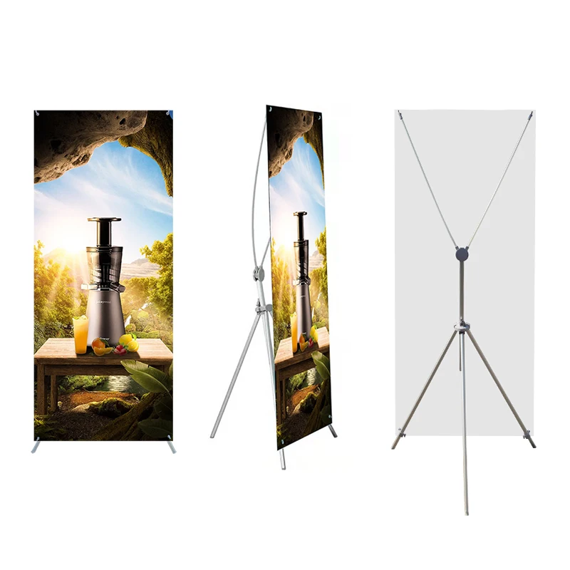 American Style X Banner Stand Easy-to-Carry Aluminium Poster Display Rack for Indoor/Outdoor Advertising Display