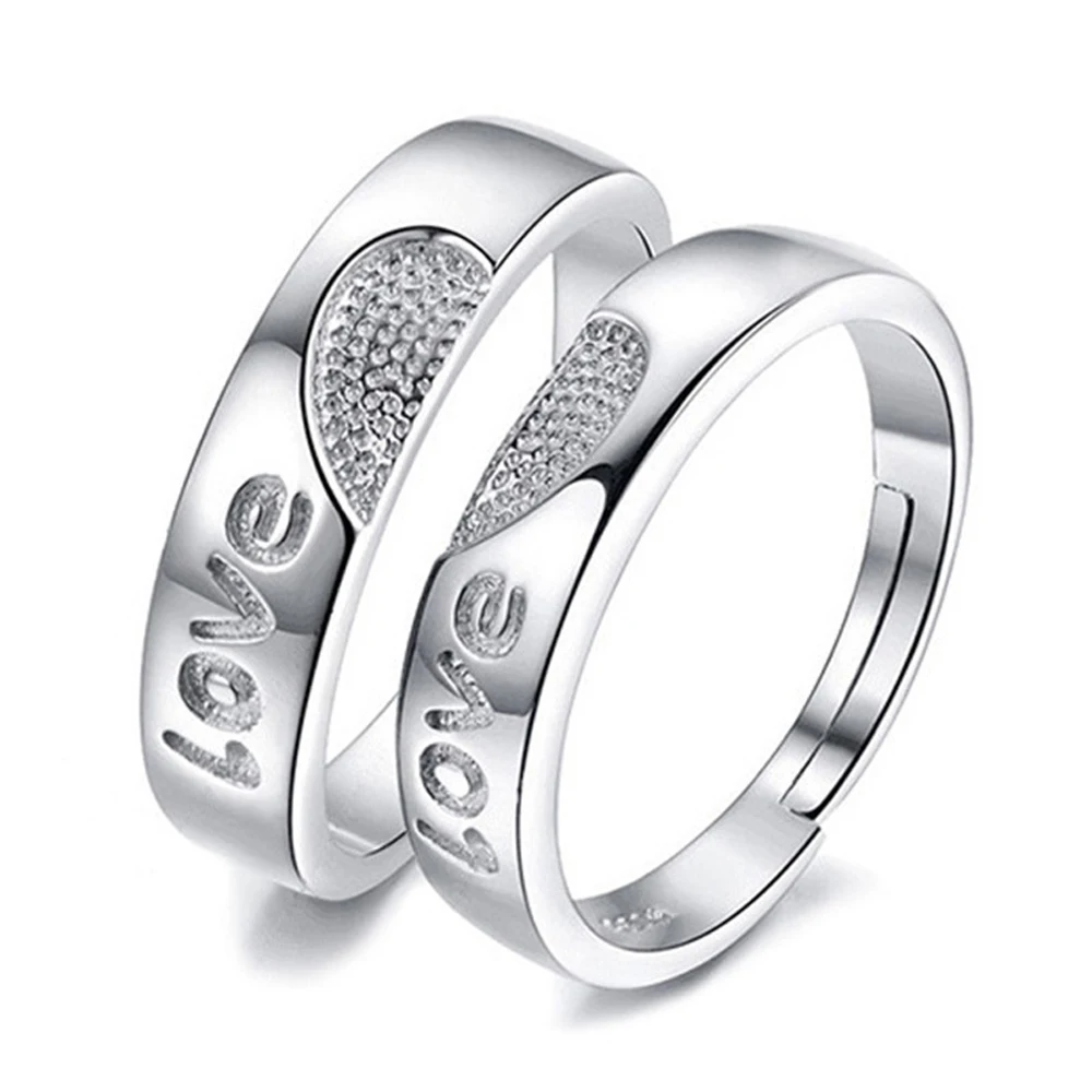 High Quality Low Price Love Splice Heart Ring Adjustable Wedding Rings