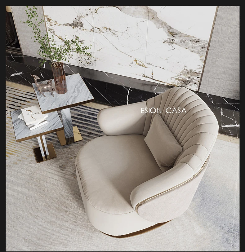 Italian style light luxury fabric lounge chair tiger chair single seat sofa  post-modern furniture