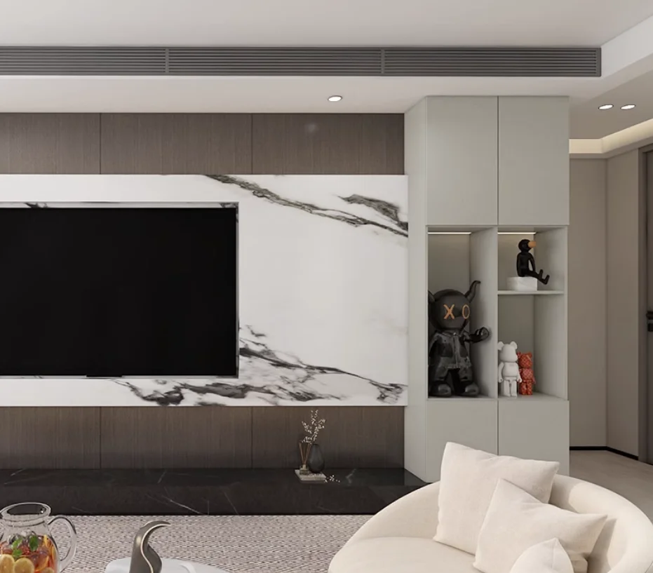 Customized  Living Room Standing Tv Set  Design for Light Luxury TV Cabinets Problem Solving