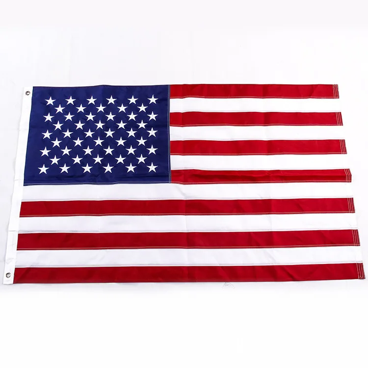 Custom America Heavy Duty Longest Lasting 3x5ft USA Flag American Embroidered Different Size Outdoor Usage Decoration