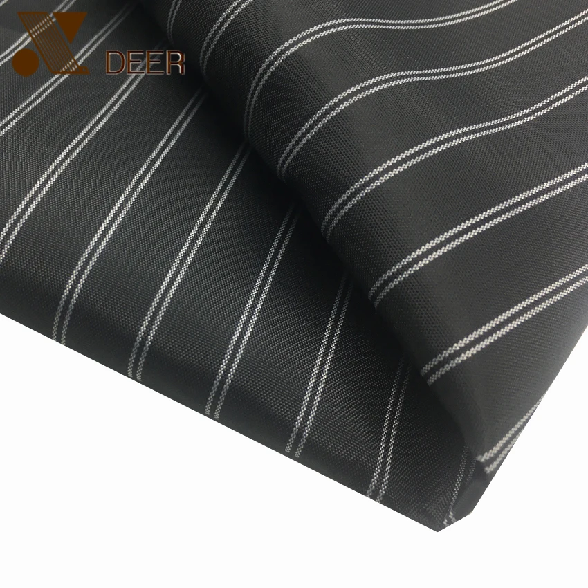 High Quality AZO Free  Woven 100% Polyester Yarn Dyed  Black Base White Stripe Pattern Garment Inner Sleeve Lining