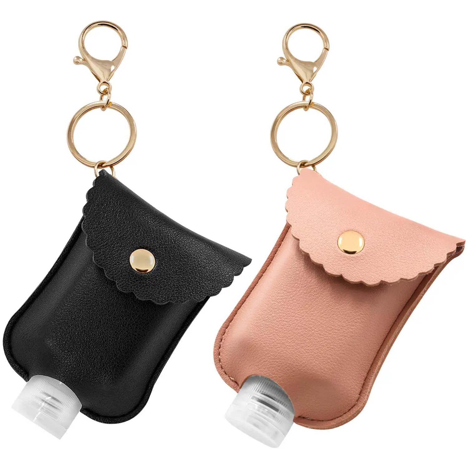 New Product Ideas 2021 30Ml Mini Bag Sublimation Wall Gel Pu Leather Silicon Hand Sanitizer Bottle Holder Keychain With Kids