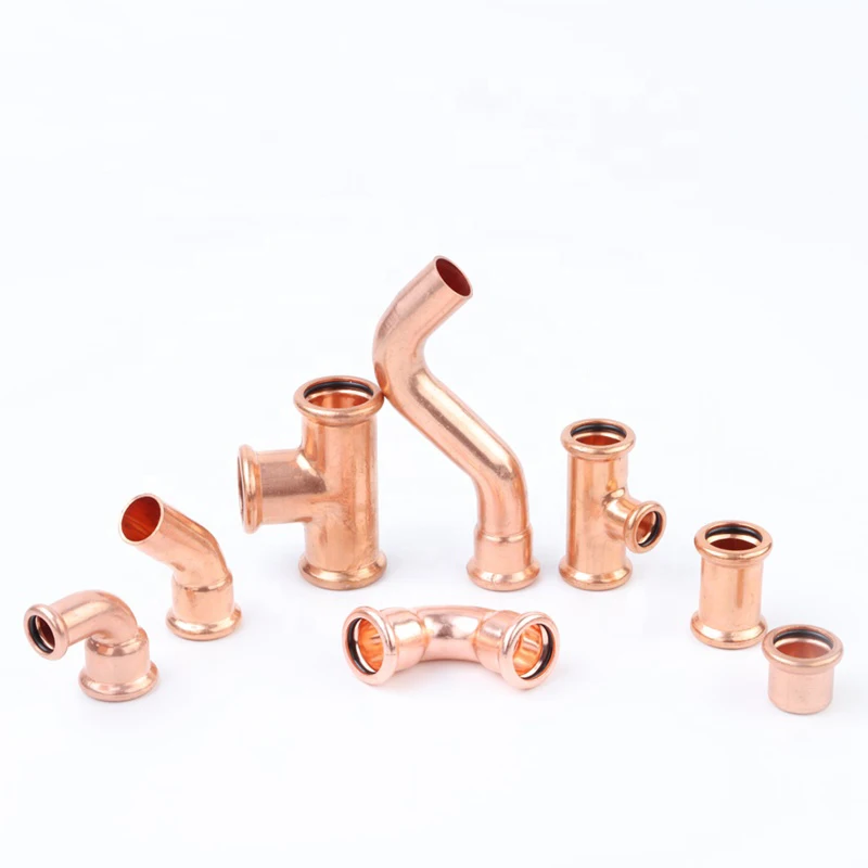Copper Press Fitting Coupling Reducer Elbow for Plumbing pipe fittings HVAC M-profile WRAS Factory Wholesale Press Fittings