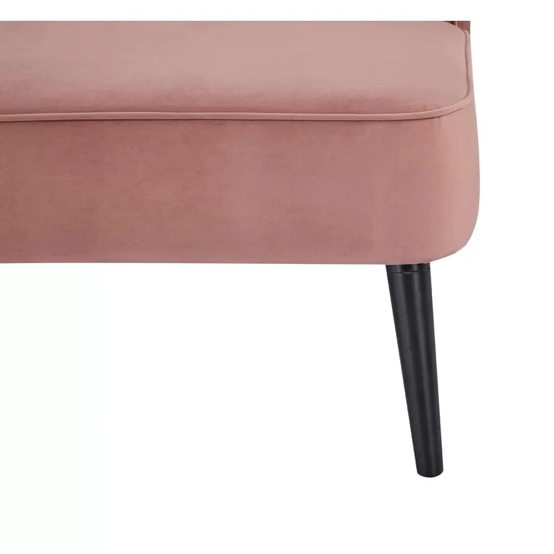 Custom design pink velvet restaurant booth 2 seater sofa chair for cafe