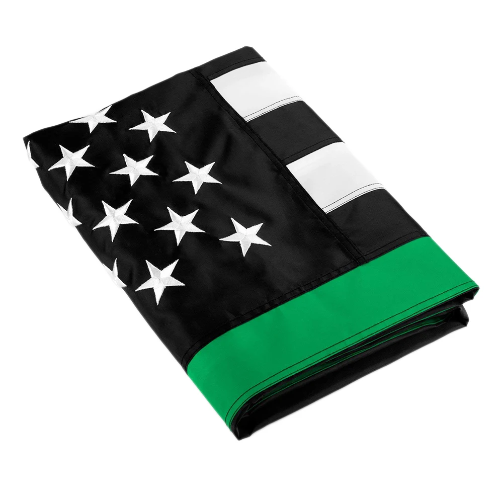 Thin Green Line USA Embroidered Flag 3x5 Feet