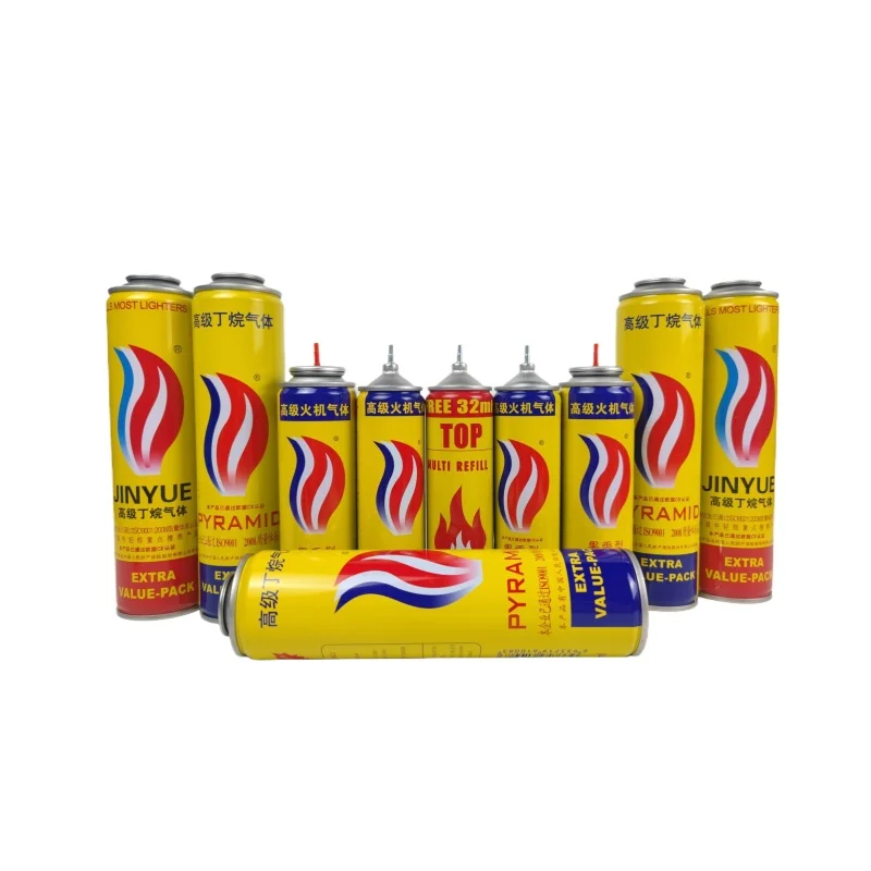 High Quality Custom Logo Safety Butane Gas Can Empty Mini Gas Cartridge Butane Lighter Gas Fuel Refill