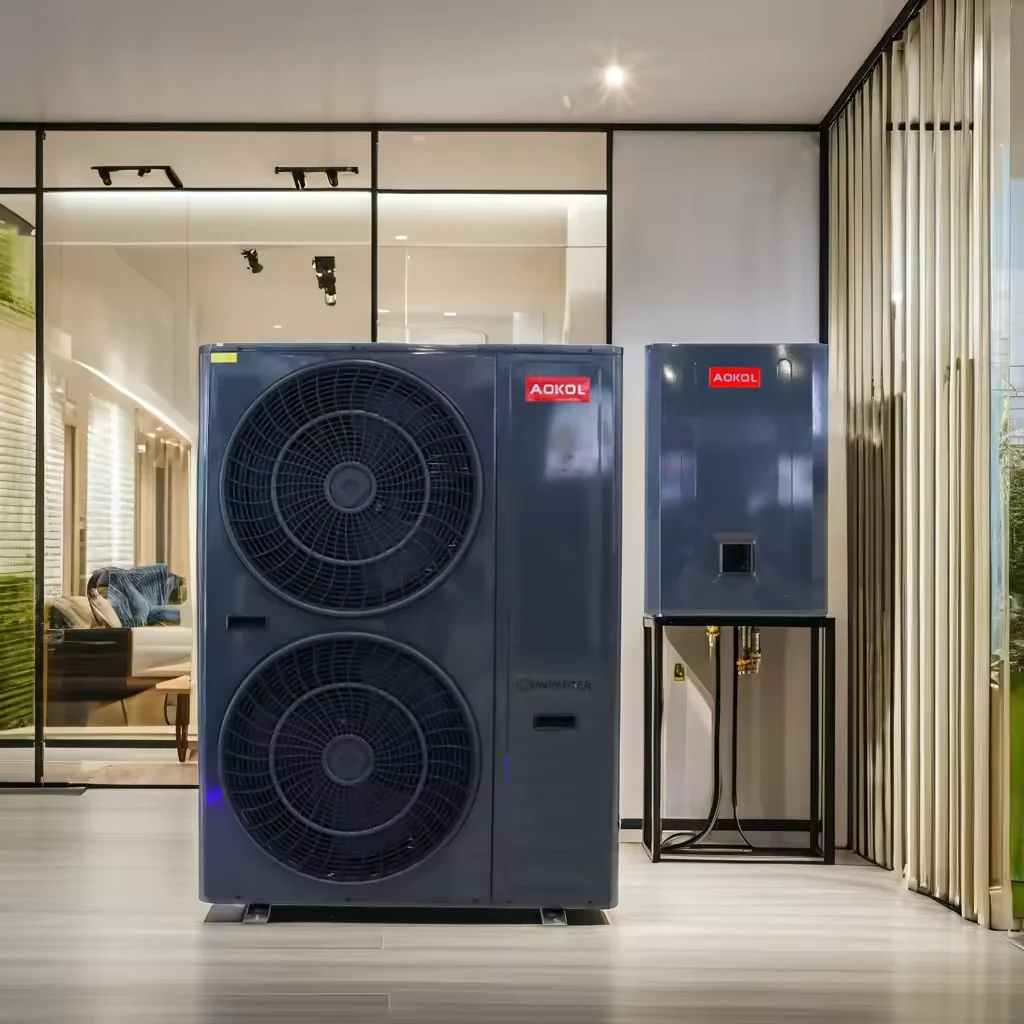Europe A+++ Air to Water heat pumps,AOKOL manufacture R32 Split type 15kW Heat Pump,Smart Wifi inverter EVI oem heat pump heater