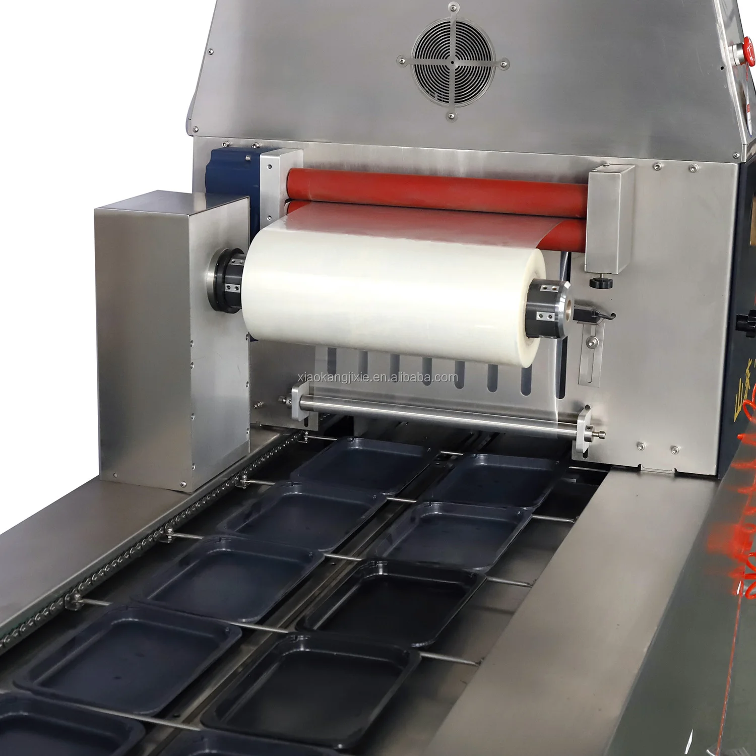 Factory price automatic continuous vacuum MAP sealing machines ready meals meet ball chicken tray sealer packing