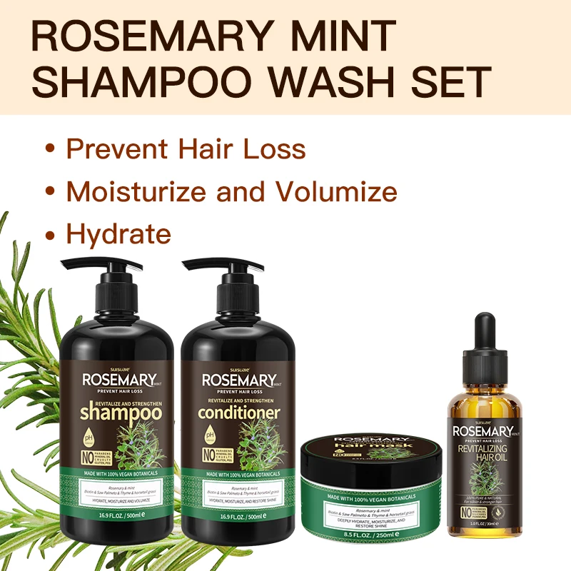 OCCA Factory Oem Natural Organic Custom Vegan Hair Loss Rosemary Mint Tea Tree Oil Hair Growth Shampoo And Conditioner Set
