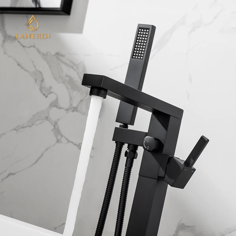 free standing brass  Shower Faucet gun metal for long bath