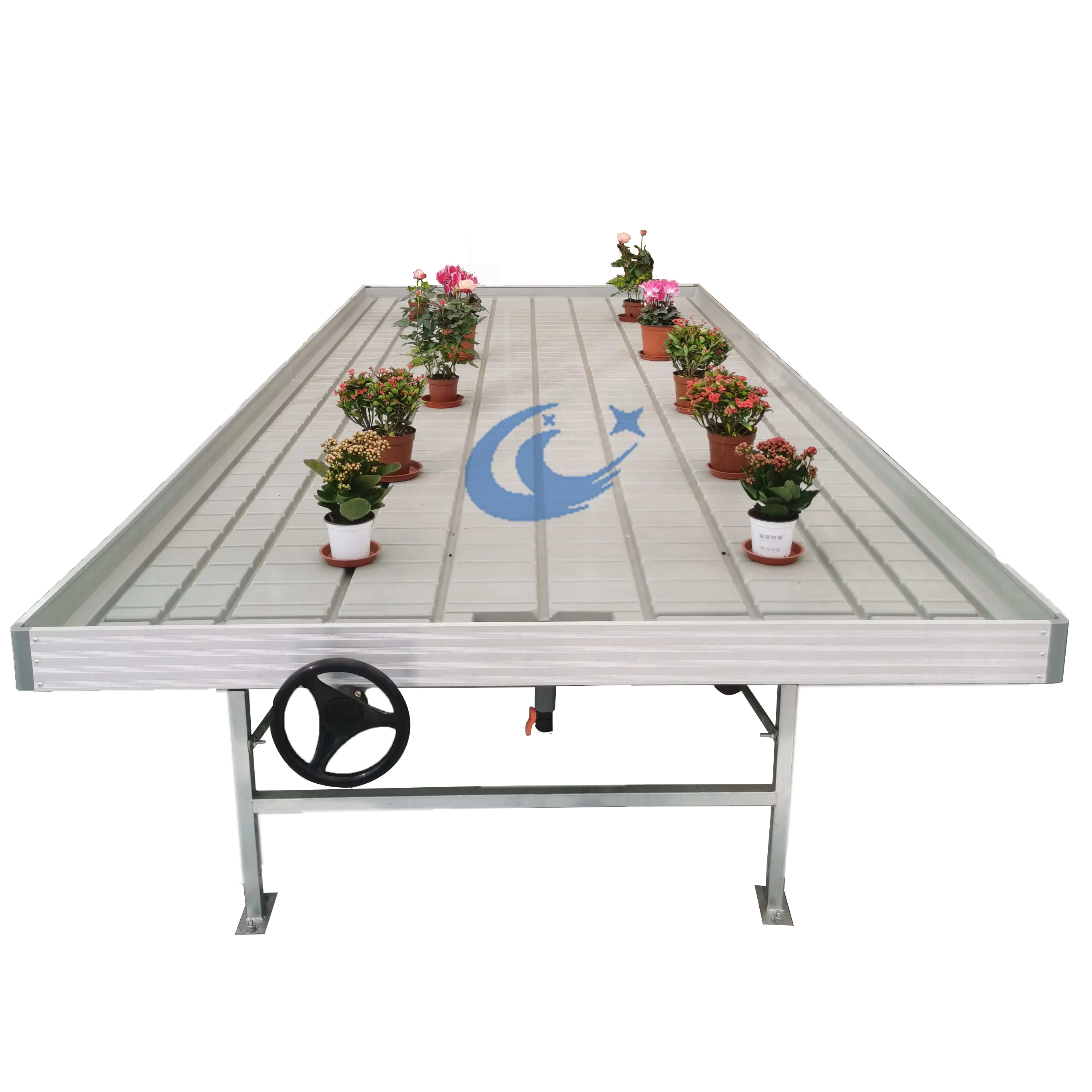 Top Quality Movable 4x8 Flood Table Seedbed Ebb and Flow Hydroponic Greenhouse Grow Table Flood Grow Table Rolling Bench