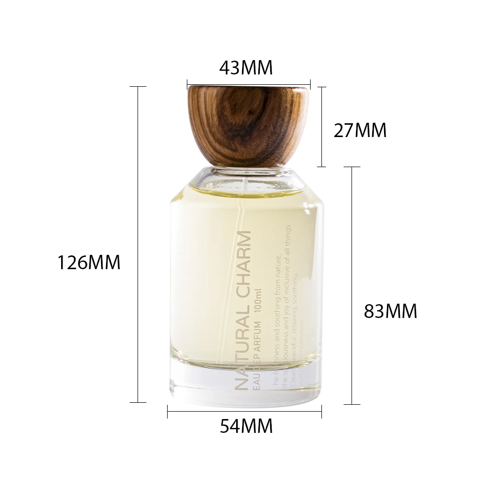 Luxury Custom Packaging 30ml 50ml 100ml Glass Refillable Empty Perfume Bottle Wooden Cap