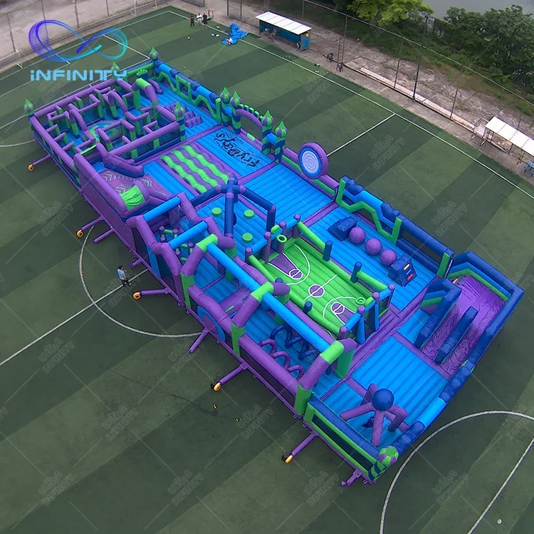 Indoor big inflatable  commercial giant park inflat  adults inflatable obstacle bounce theme park amusement park