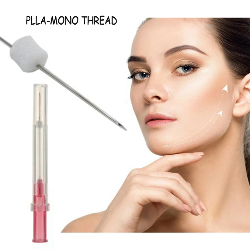 Hot selling thread lift mono thread with sharp needle PLLA 29g 38mm thread for Lip augmentation