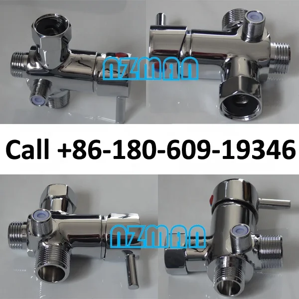 NZMAN Hot Water Mixer Tee Valve Adapter for Shattaf Bidet Diaper Sprayer North American Standard