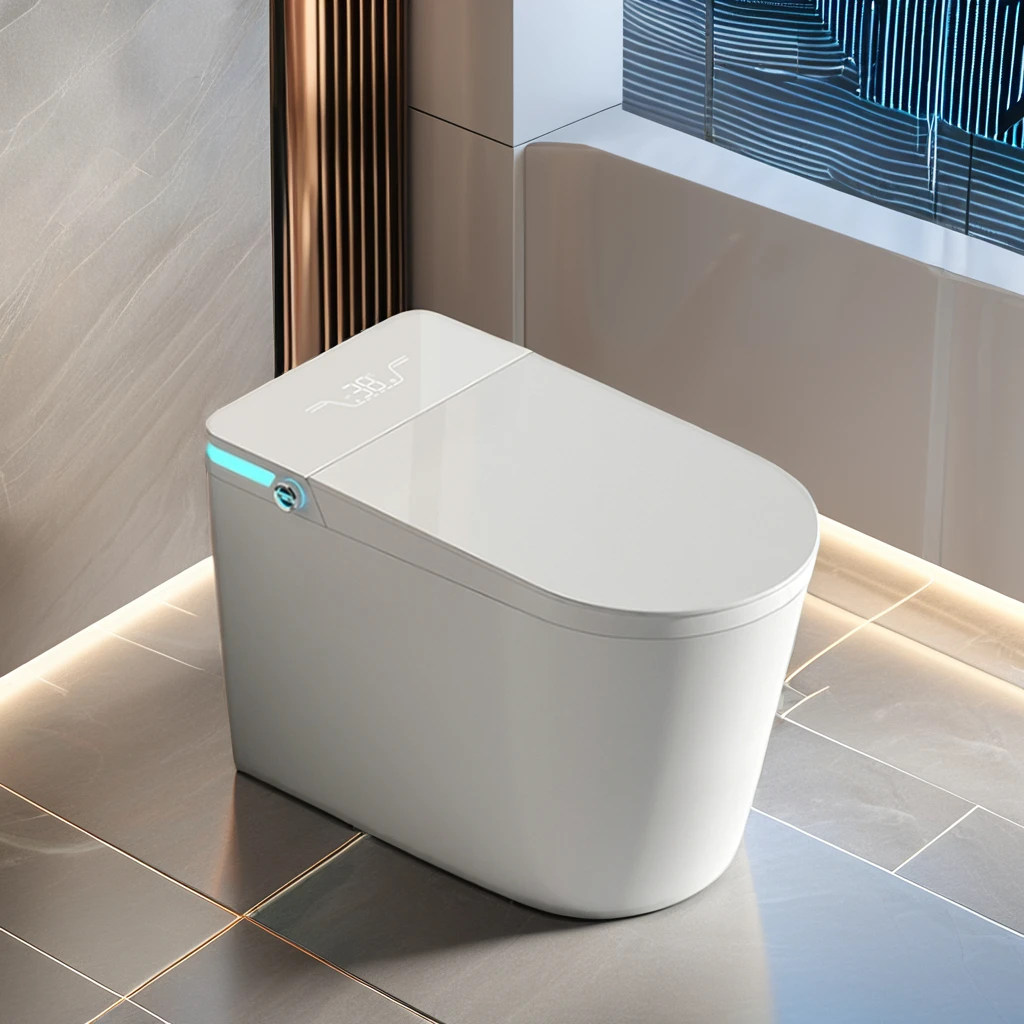 Apartment Suite Ceramic LED Display Smart Toilet Bowl Hotel Smart Sensing Flush Toilet Villa Bathroom Integrated Electric Toilet
