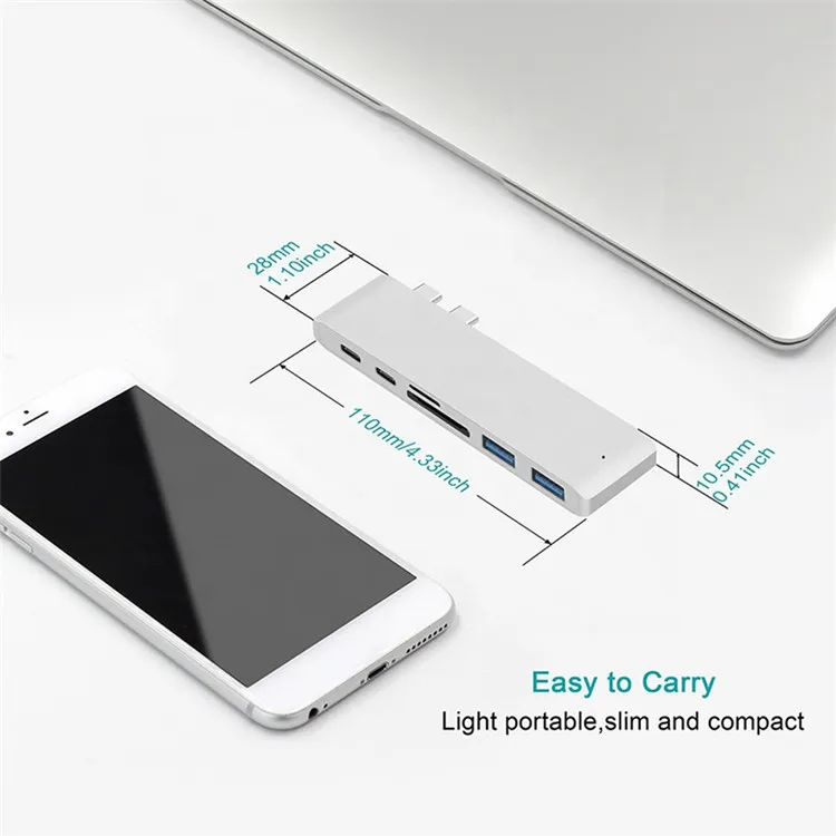 USB 3 1 Type-C концентратор TF/SD кардридер USB-C PD C 40 Гбит/с данных 6 в Алюминиевый Тип адаптер для